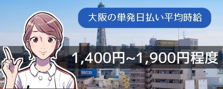 大阪の単発日払い平均時給