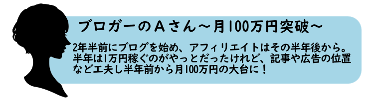 月収100万円を突破したブロガーAさんのインタビュー