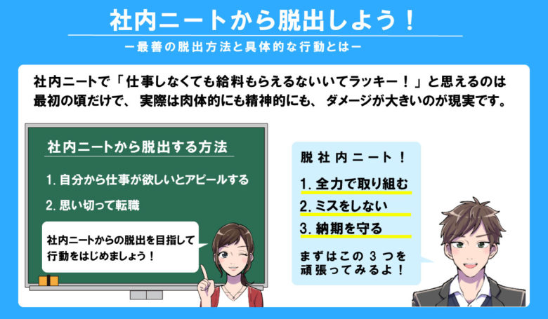 社内ニートの具体的な脱出方法を図解