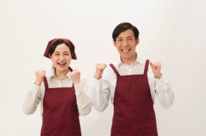笑顔の従業員