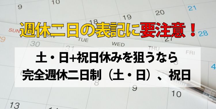 週休二日の表記
