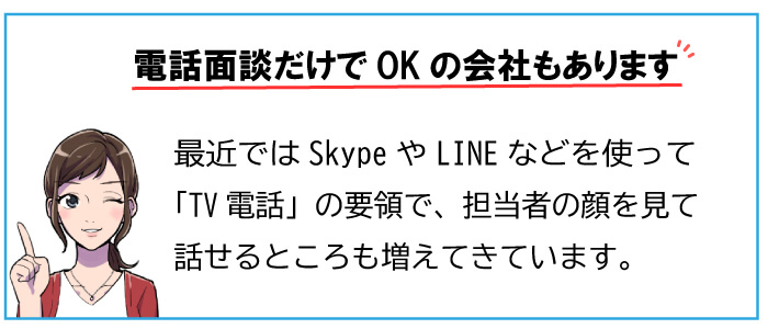 電話やメールでの面接、面談は可能