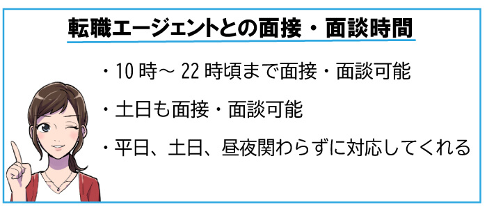 転職エージェントとの面接、面談時間