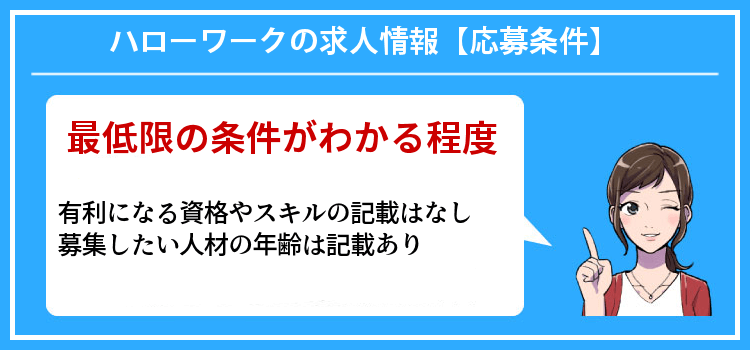 ハローワークの求人情報【応募条件】
