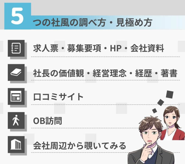 社風の調べ方と見極め方5つ