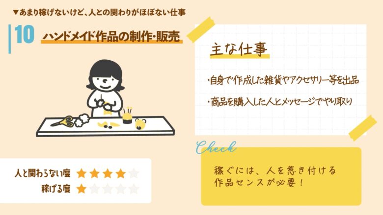人と関わらない仕事_ハンドメイド作品の制作
