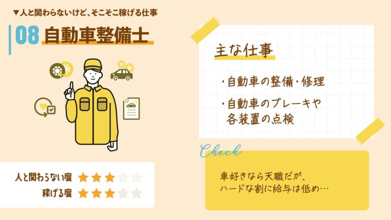 人と関わらない仕事_自動車整備士